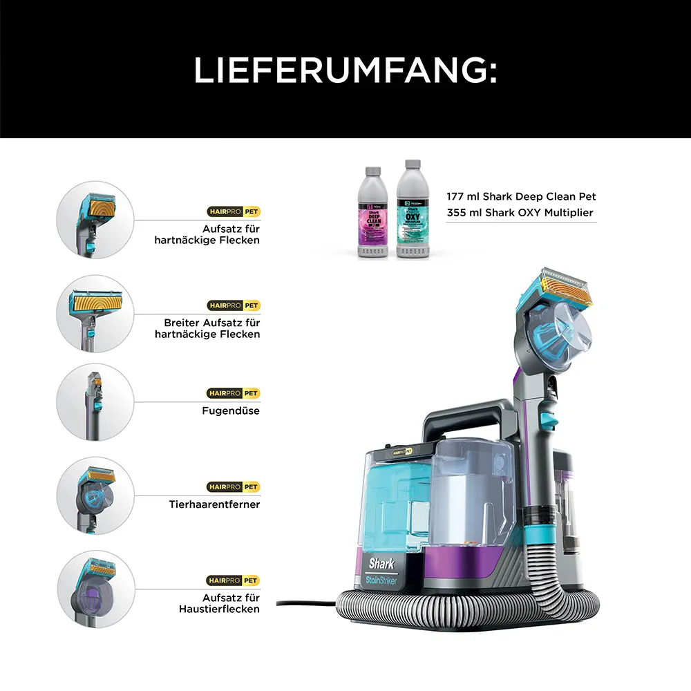 Shark StainStriker HairPro Flecken- und Polsterreiniger