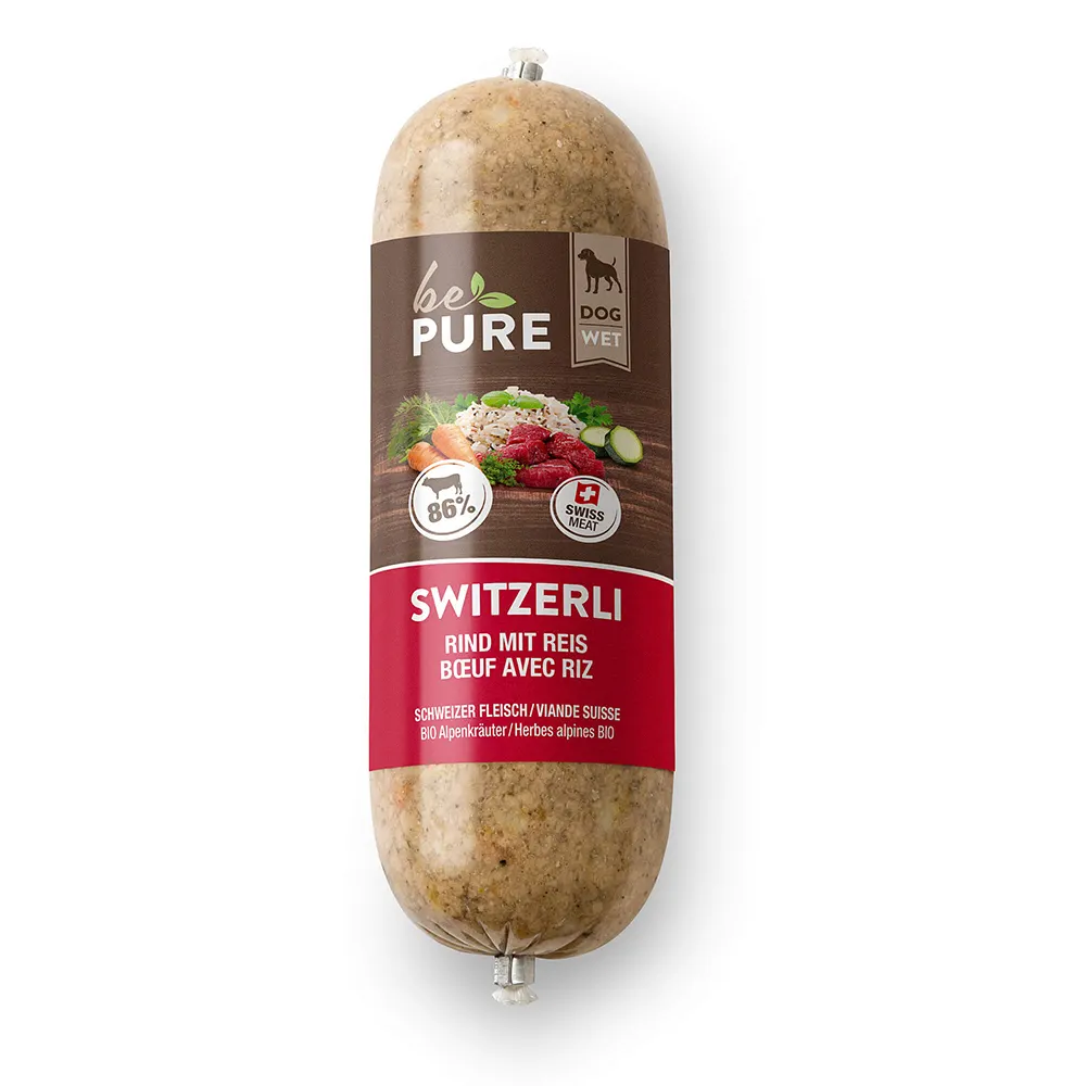 bePure Switzerli mit Rind und Reis