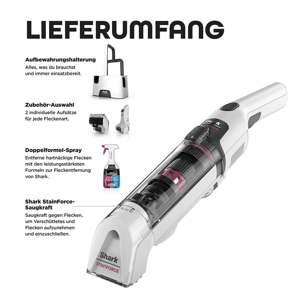 Shark HX100CHT StainForce Wireless Flecken- und Polsterreiniger