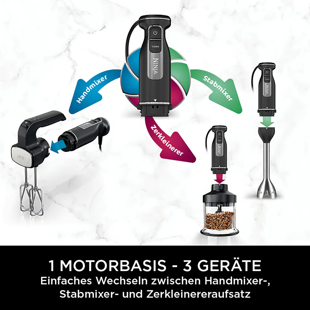 Ninja Foodi 3-in-1 Hand und Stabmixer Set CI100CH