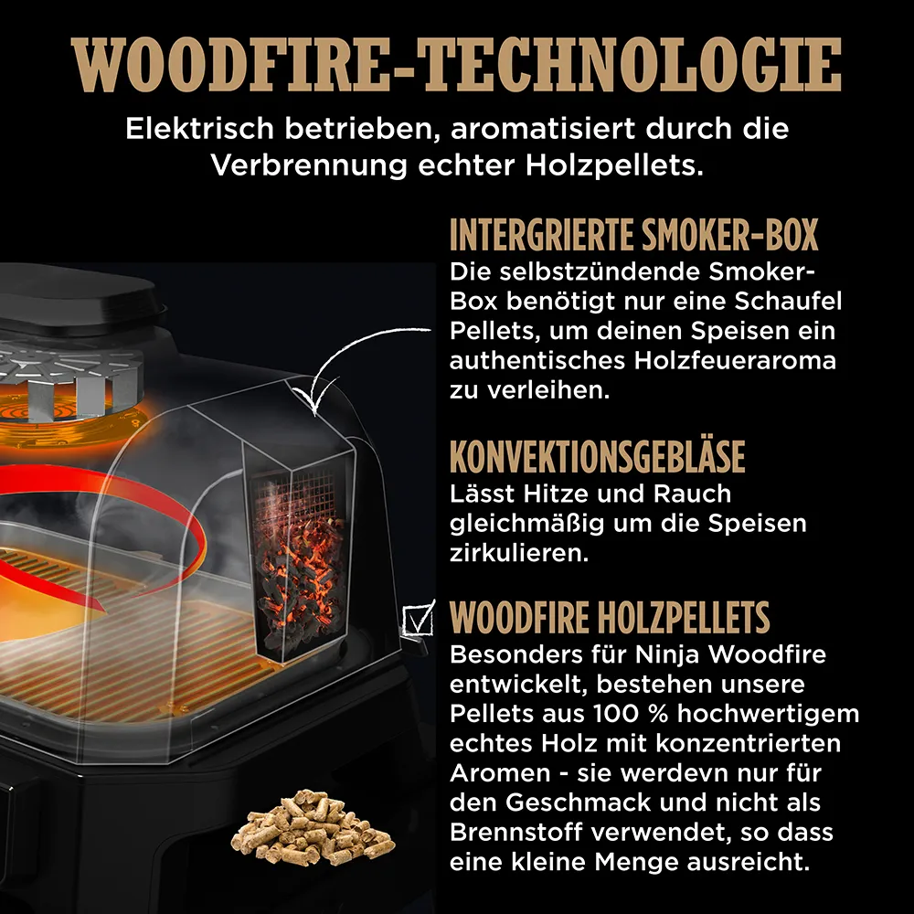 Ninja Woodfire Pro Connect XL Elektrogrill und Smoker OG901CH
