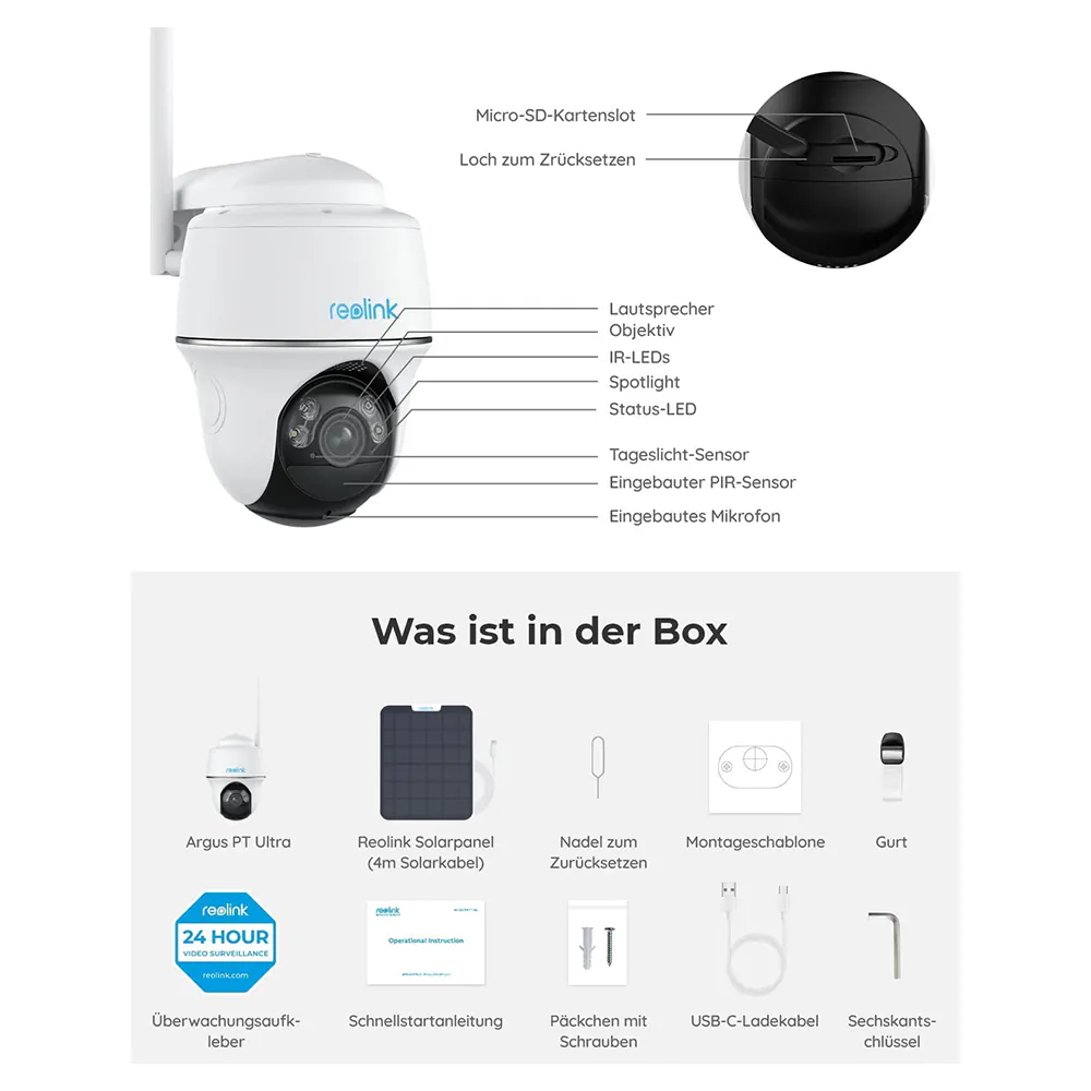 Reolink Argus PT Ultra mit Solarpanel 2